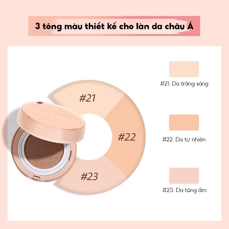 Phấn Nước 2 Lõi Cao Cấp Che Khuyết Điểm, Kiềm Dầu Gogo Tales Moist Air Cushion Cream 20g GT171