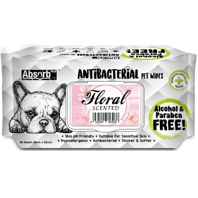 [80 Miếng] khăn ướt KitCat Absorb - Tắm Khô, Kháng Khuẩn, Khử Mùi Cho Chó Kit Kat Kit cat