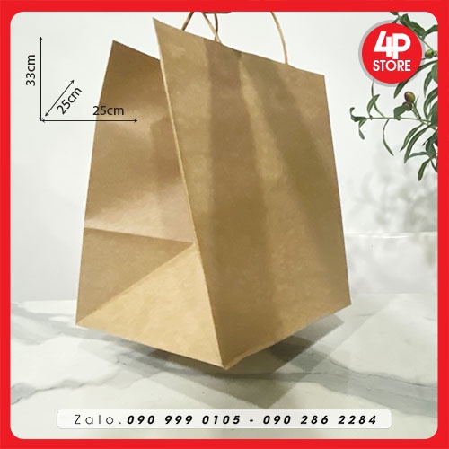 01 TÚI KRAFT 25X33X25CM - TÚI VUÔNG HÔNG TO