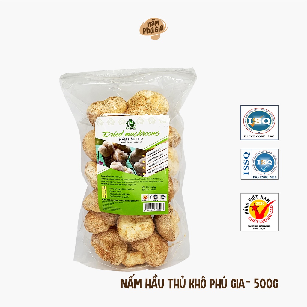 Nấm Hầu Thủ Khô Cao Cấp Gói 100g/300g/500g