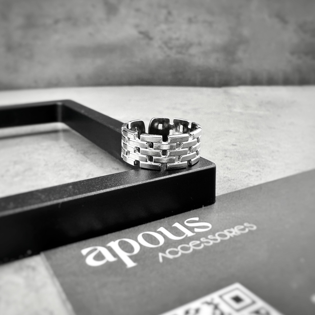 Nhẫn nam nữ Thời trang Freesize N070 - Thép Titan - Phụ kiện trang sức Unisex Apous