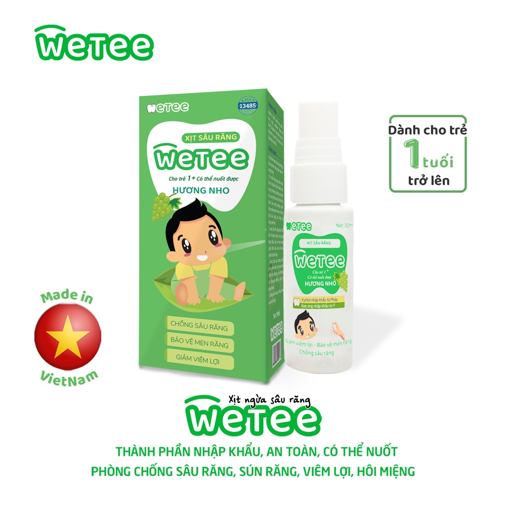 Xịt Răng Miệng Chống Sâu Răng Sún Răng Cho bé WETEE 30ml