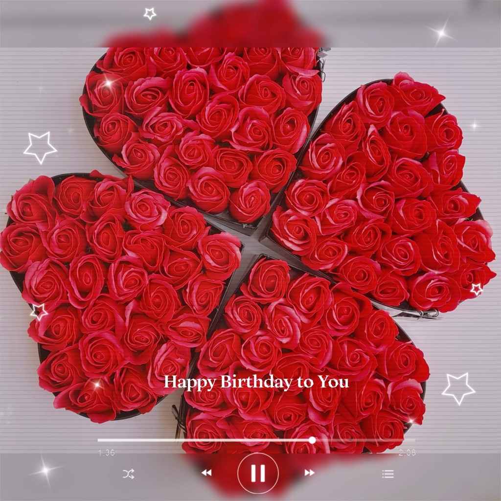 Hộp hoa hồng sáp trái tim size S 24 bông nhiều màu quà tặng sinh nhật, công ty, ngày của Mẹ Mother's Day 2023