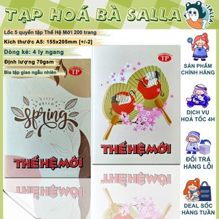 Lốc 5 Quyển tập học sinh A5 Thế Hệ Mới 200 trang 4 ly ngang Tiến Phát