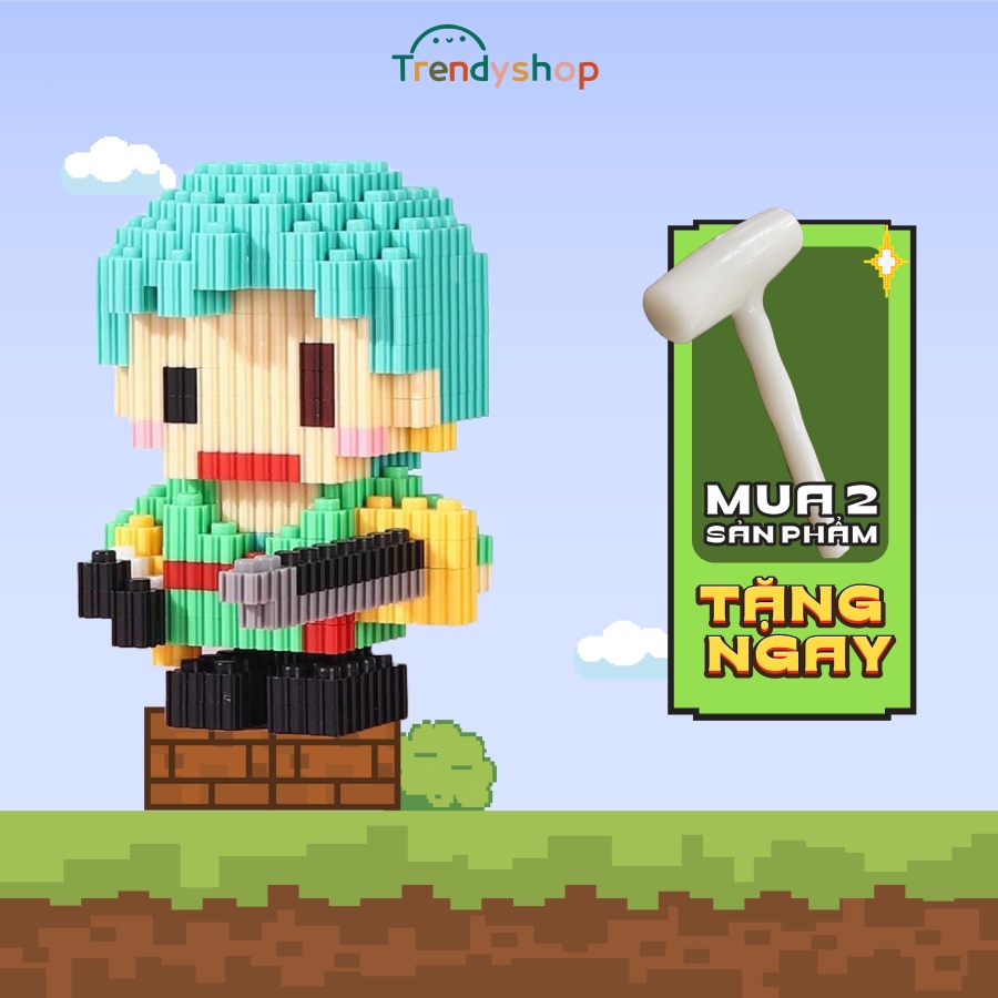 Đồ chơi mô hình lắp ráp lego mini One Piece, đồ chơi trí tuệ cho bé, lego Zoro