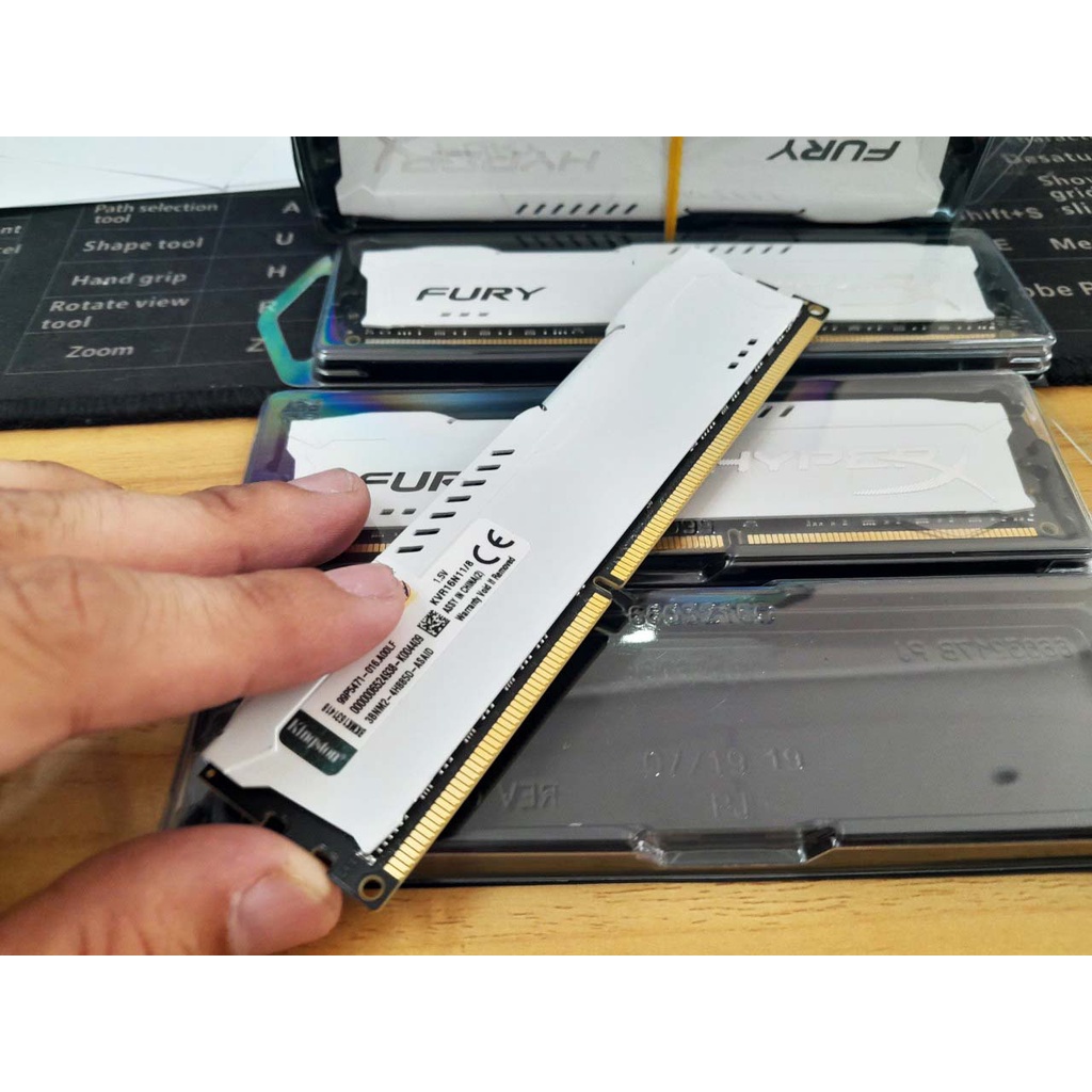 Ram DDR3 8GB Bus 1600 tản Fury Hyperx màu Đỏ/Trắng/Xanh/Không Tản - New bảo hành 36 tháng | BigBuy360 - bigbuy360.vn