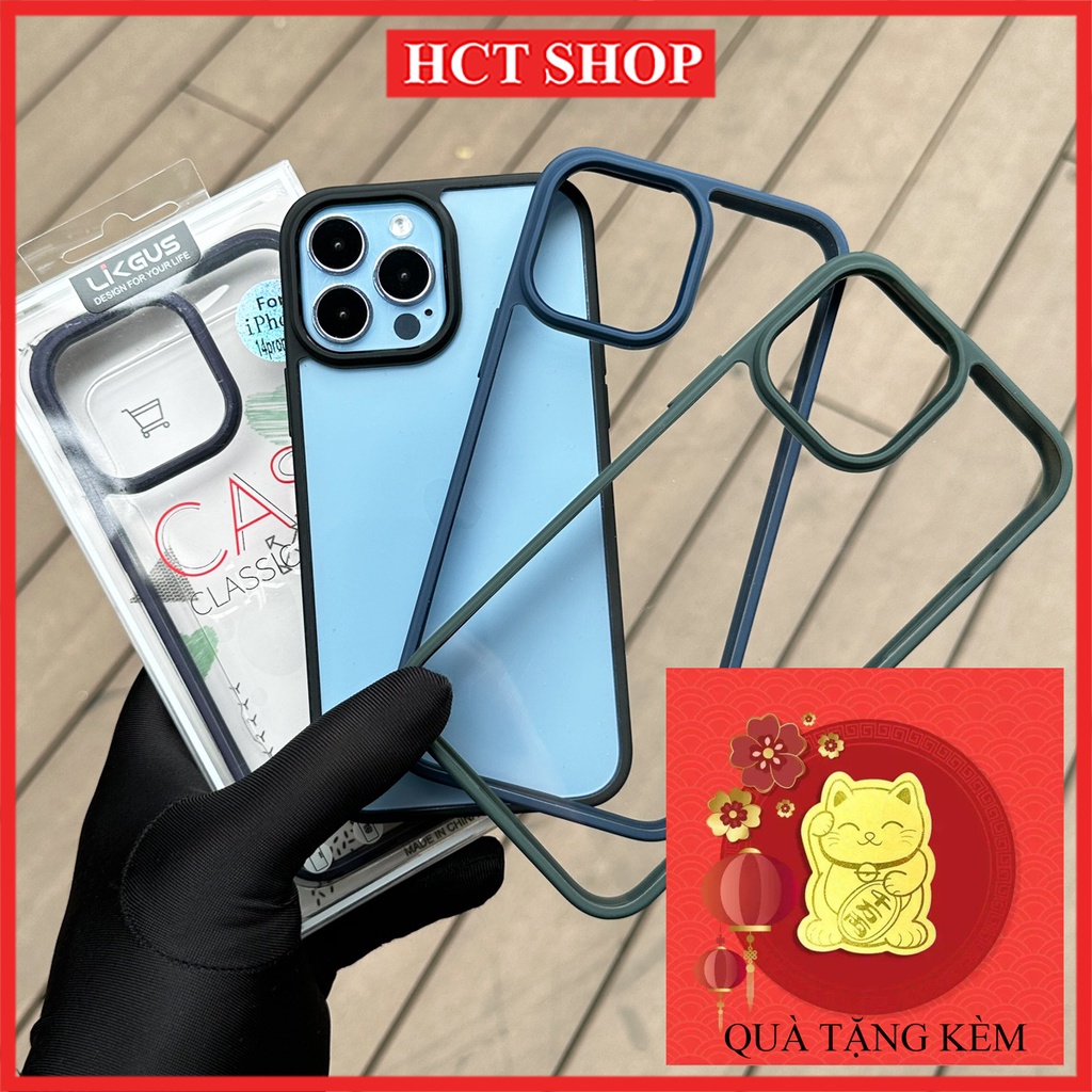 Ốp lưng cứng TRONG SUỐT viền màu chính hãng X&M cho iPhone Xsmax, 11Promax, 12Promax, 13Promax, 14Promax