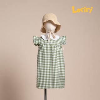 Váy cotton caro xanh lá loriri