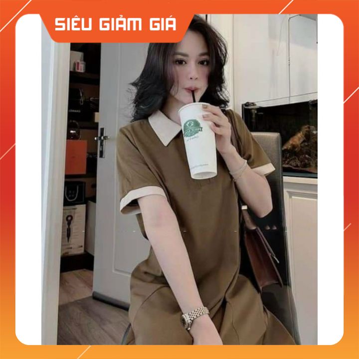 Đầm Bầu Váy Bầu Dáng Suông Cổ Sơ Mi Thời Trang Thiết Kế Công Sở Mặc Đi Làm Đi Chơi