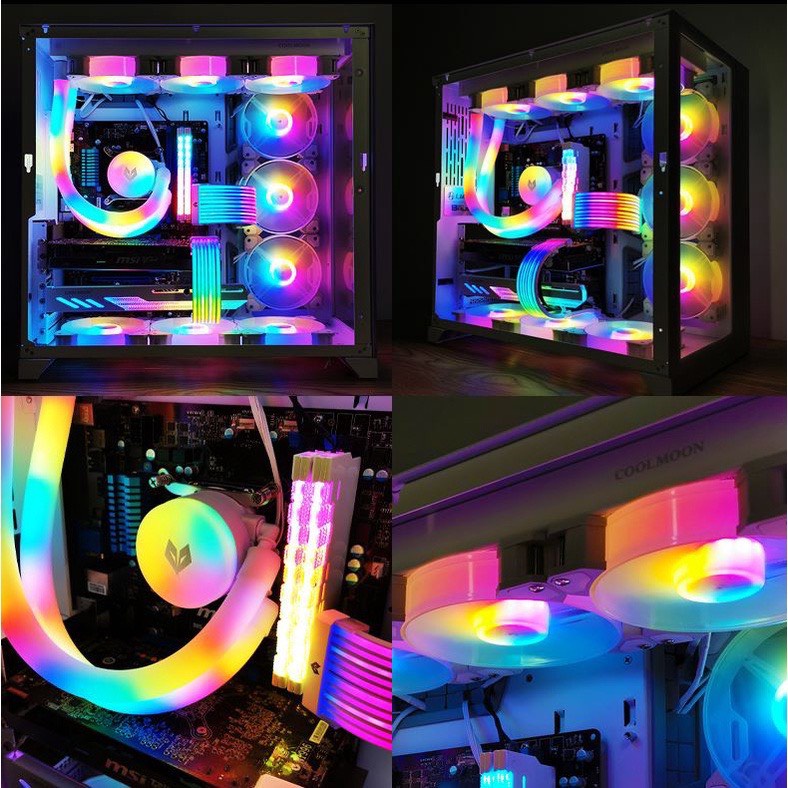 Tản Nhiệt Nước AIO Coolmoon AOSOR AS240 Màu Trắng Led Argb - Đồng Bộ Hub Coolmoon / Mainboard
