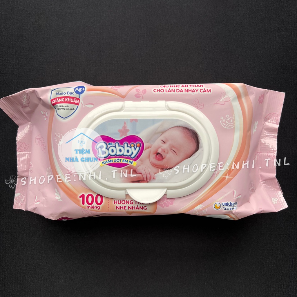 - Lốc 4 Gói 100 Miếng - Khăn Giấy Ướt Em Bé Bobby Care Hương Thơm Nhẹ Nhàng  - NHI.TNL