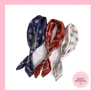 Khăn turban lụa vuông size 70*70cm choàng cổ thanh lịch làm áo nhiều mẫu - Khăn bandana