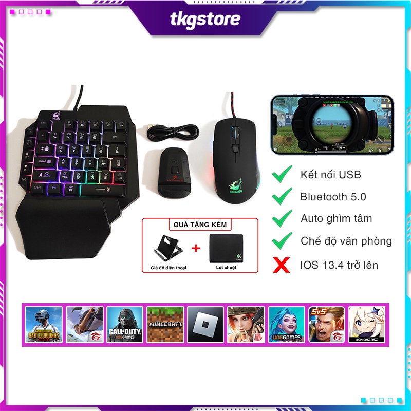 Combo bộ chuyển đổi chơi game Meiying M2 Ultimate và bàn phím chuột kết nối điện thoại chơi PUBG Mobile, Free Fire