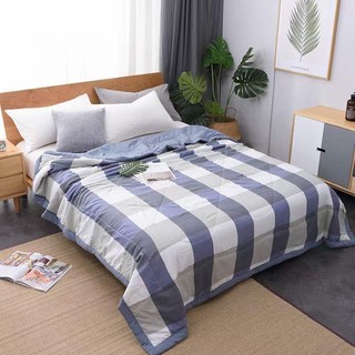 Chăn kẻ muji kẻ sọc cotton xuất nhật