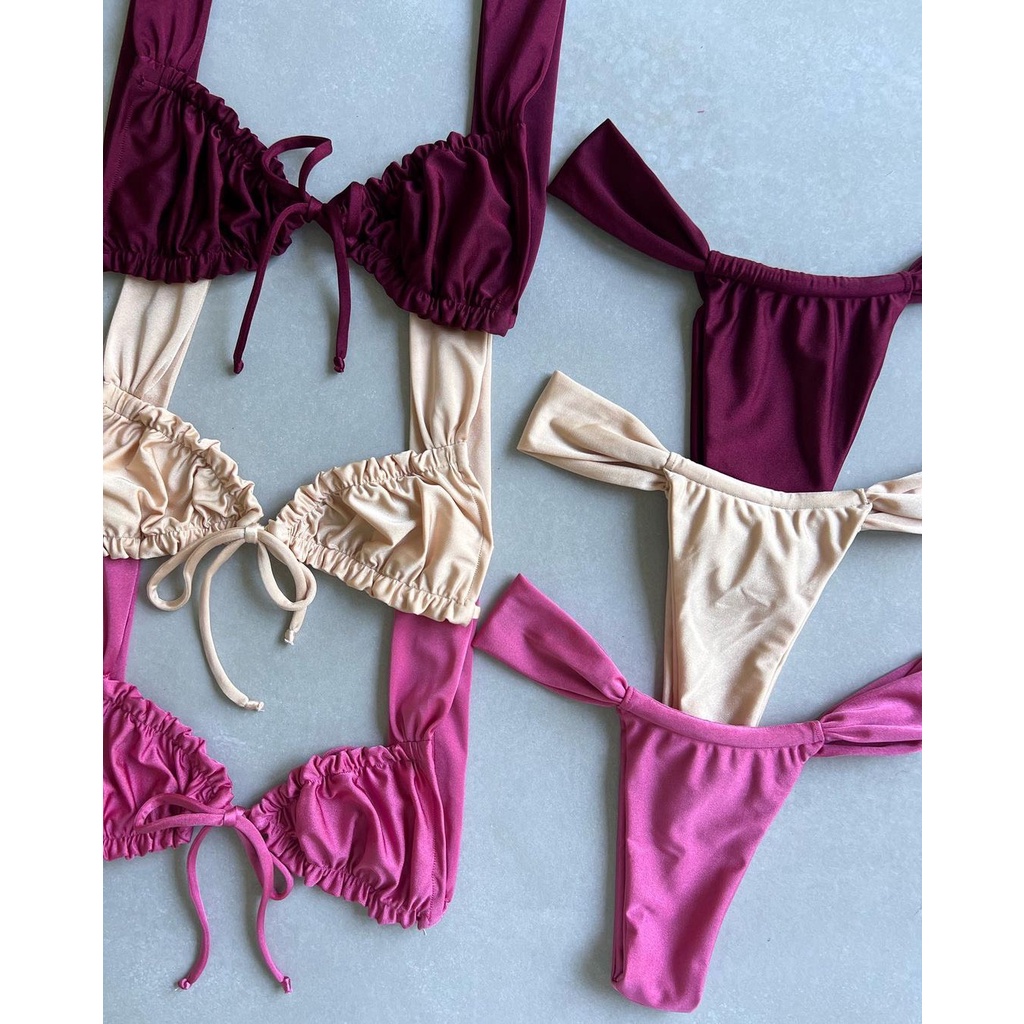 Bikini 2 mảnh dúm ngực không mút , bikini gu tây hàng thiết kế vải đẹp | BigBuy360 - bigbuy360.vn