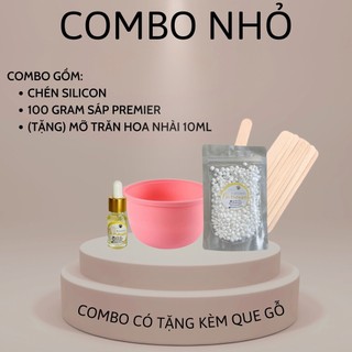 Combo waxing không cần nồi - sáp premier - mỡ trăn - chén silicon - mỡ trăn nstore