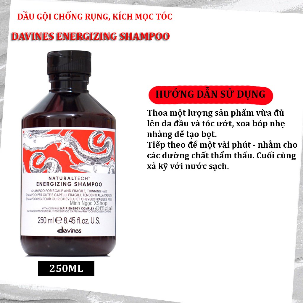 Combo dầu gội chống rụng tóc Davines Energizing và dầu xả thực vật Nourishing 250ML chính hãng