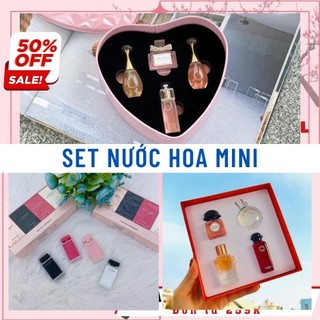 Set Nước hoa Hermes 4 chai 5ml, Nước Hoa mini Set nước hoa Dior chính hãng, Hộp quà Trái Tim ý nghĩa