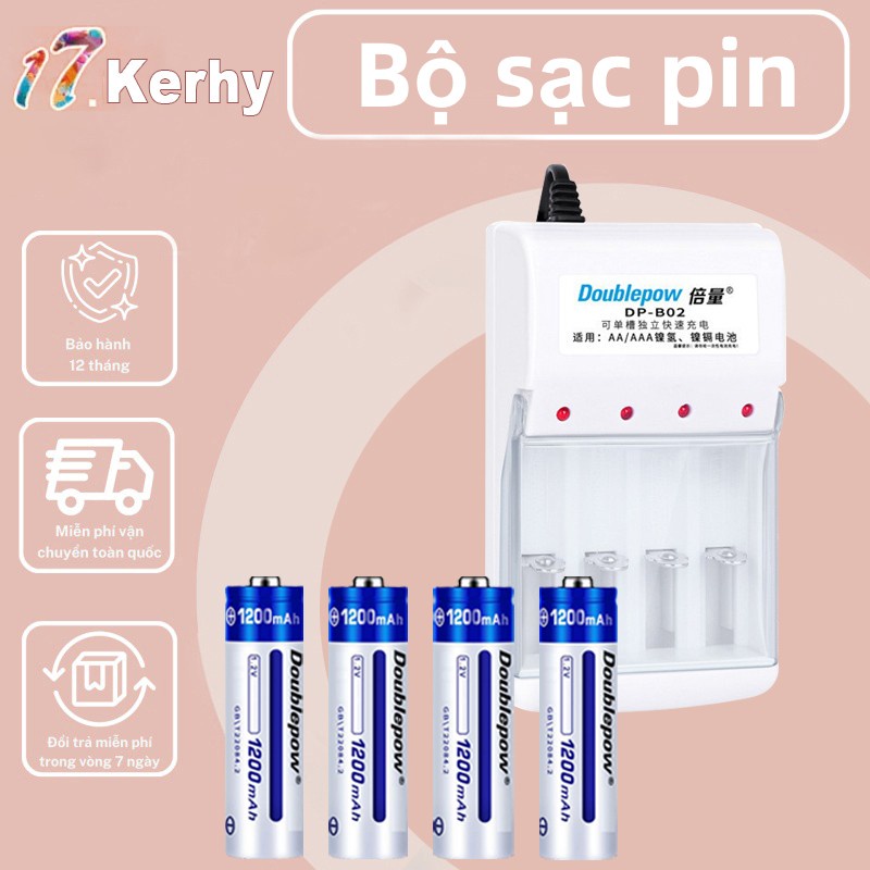 Bộ sạc pin AA/AAA DB02, Pin AA 1200mah Doublepow，Doublepow Pin cho Remote tivi, ổ khóa cửa, đồ chơi trẻ em-17.kerhy