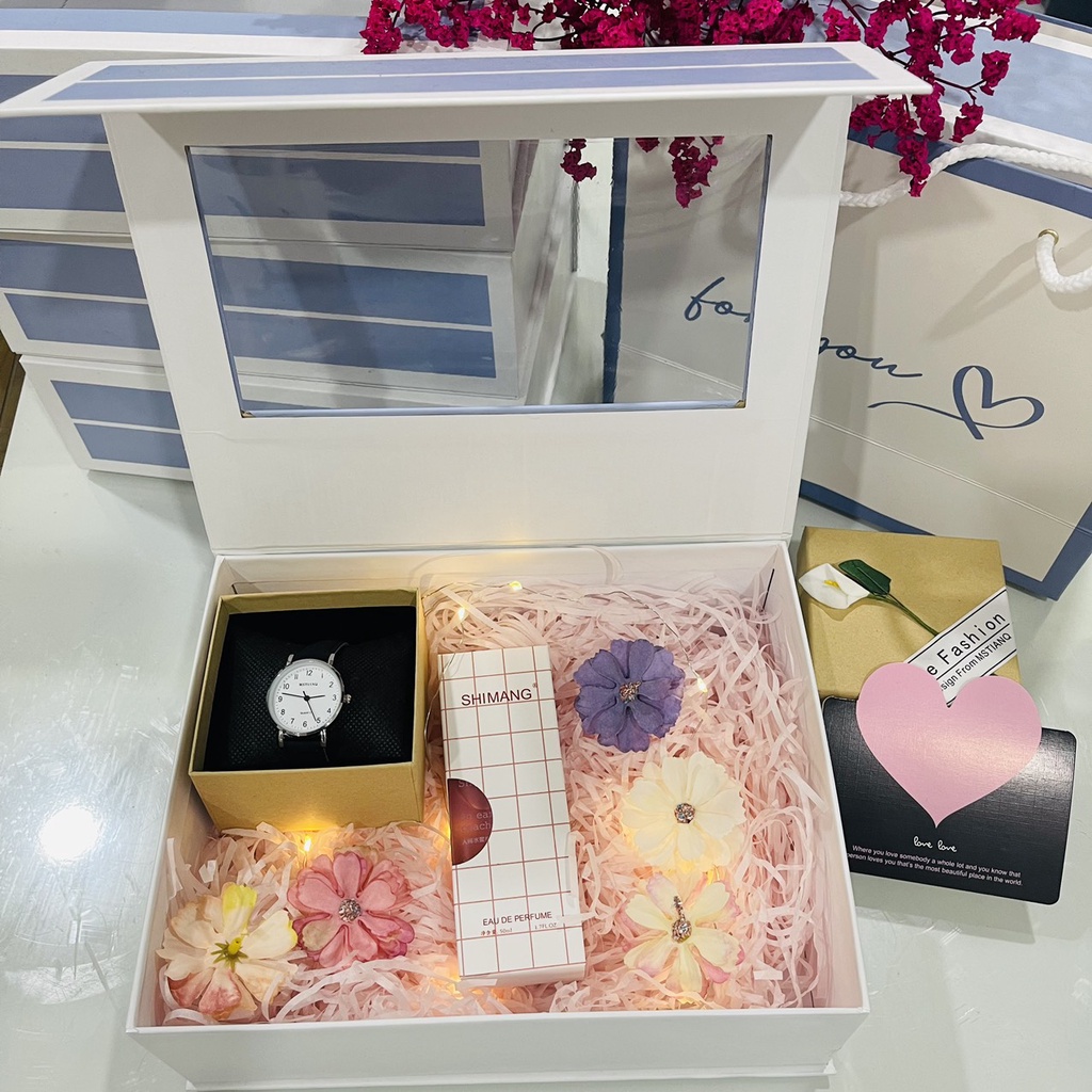 NEW–Combo hộp quà tặng, Hộp quà Valentine , Hộp quà tặng người yêu, Hộp quà tặng cửa sổ For You xinh xẻo