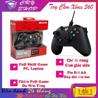 Tay cầm chơi game, Tay cầm FO4 Xbox 360 full box có dây hỗ trợ kết nối, có rung khi chơi dùng cho Laptop, PC full skill