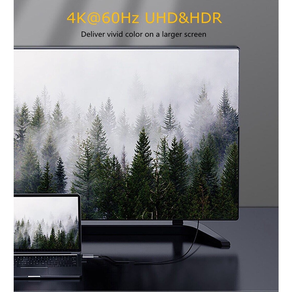 Bộ đầu Chuyển Đổi Type C Sang HDMI mini DP Displayport 4K 60Hz Type C Sang HDMI 2.0 Cho Laptop Điện thoại Thunderbolt 3