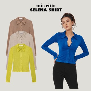 Áo sơ mi Selena shirt Mia Ritta A2121 áo body thun mềm co giãn khuy trước tay dài nhiều màu