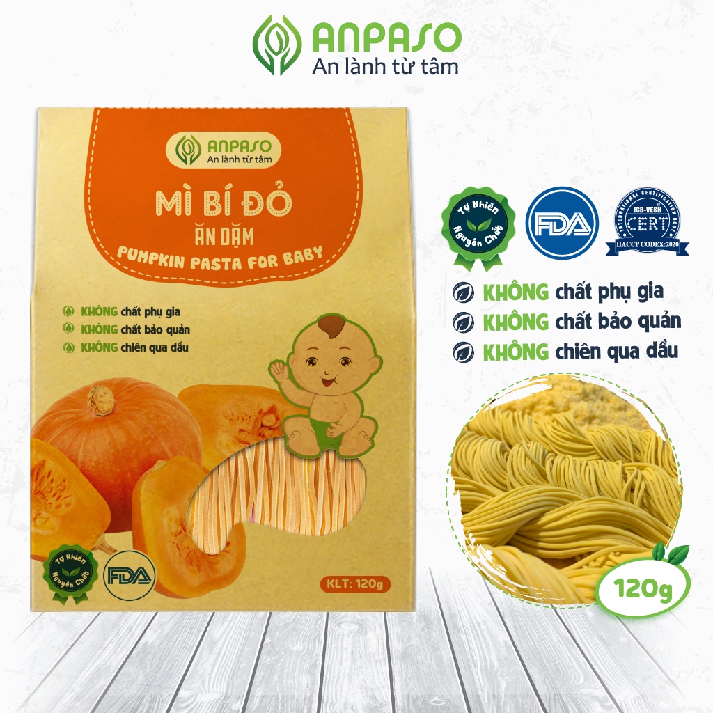 Mì bí đỏ ăn dặm nguyên chất Anpaso - Xanhsam Organic