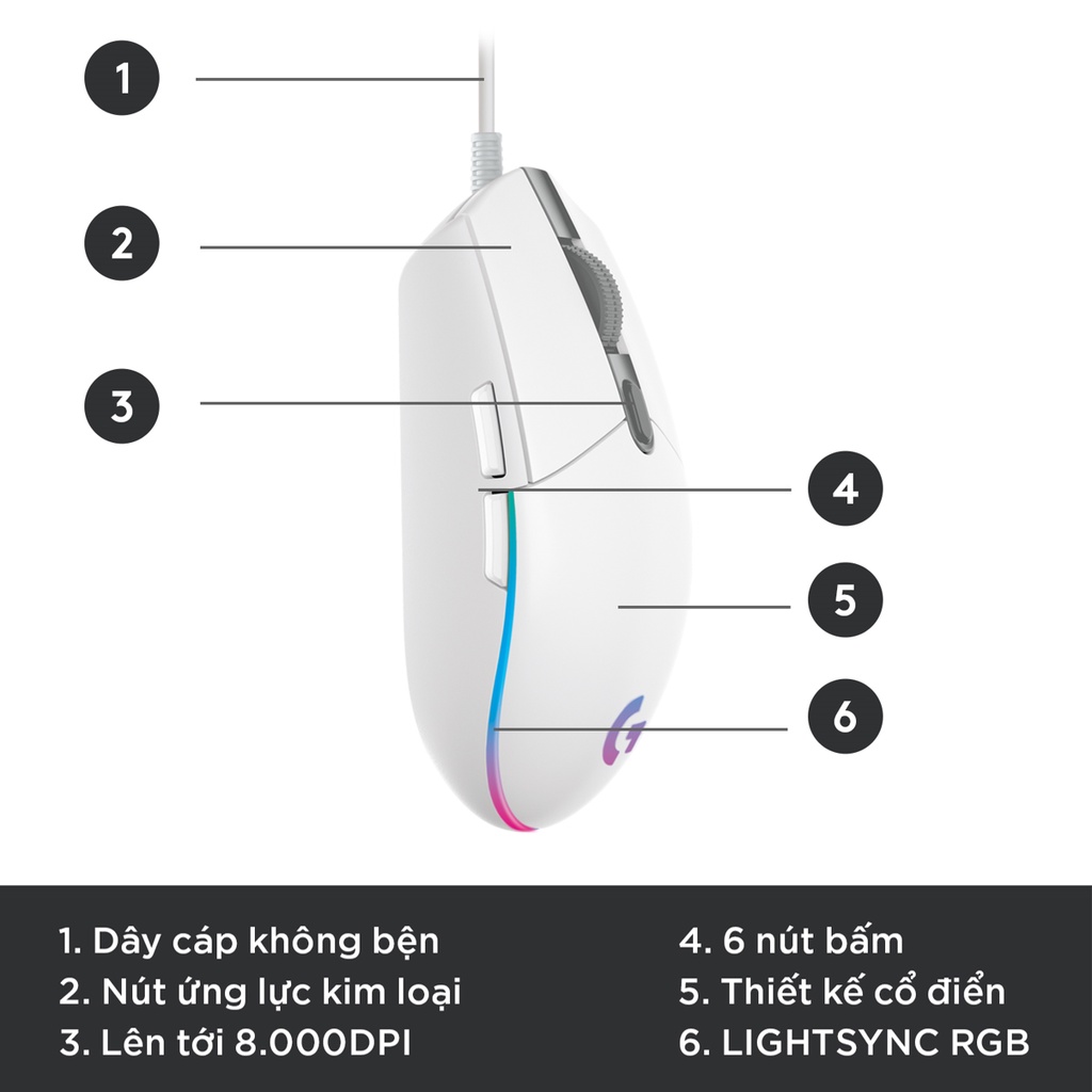 Logitech G203 Lightsync RGB Wired Gaming Mouse - 8K Sensor