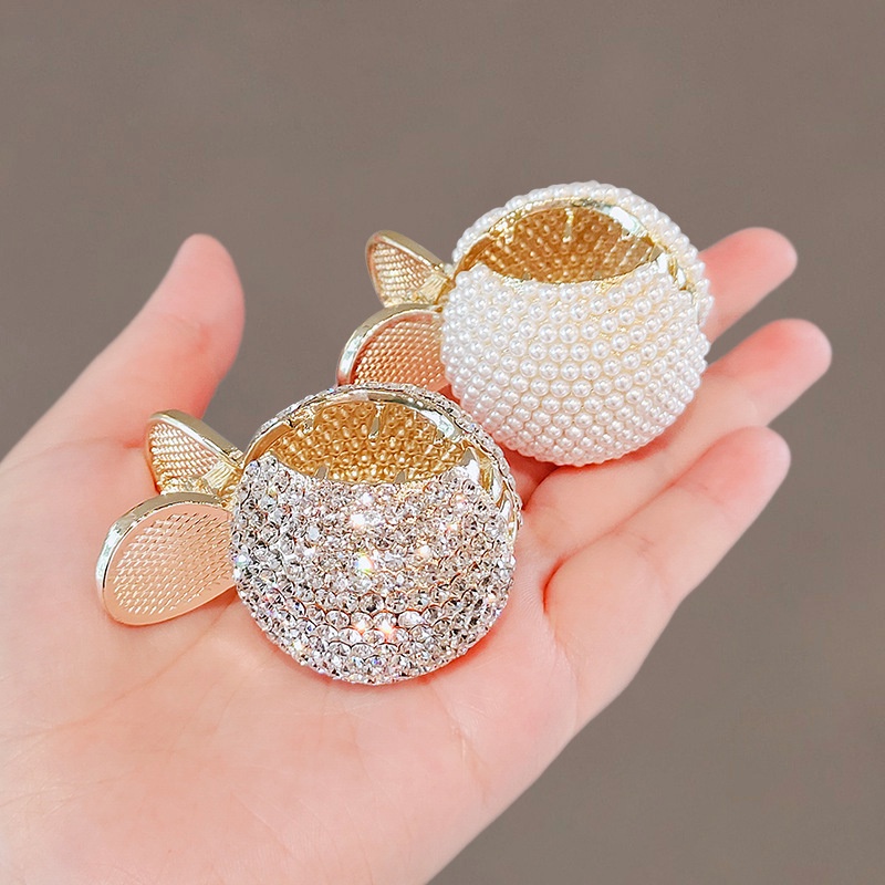 (MớI) Kẹp Tóc Đính Đá Cố Định Tóc Đuôi Ngựa Kim LoạI Thời Trang Dành Cho Nữ