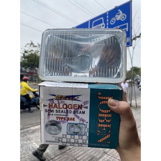 Đèn pha vuông nhỏ xe cẩu, xe cuốc, xe tải.. đèn chế xài bóng h4 made taiwan
