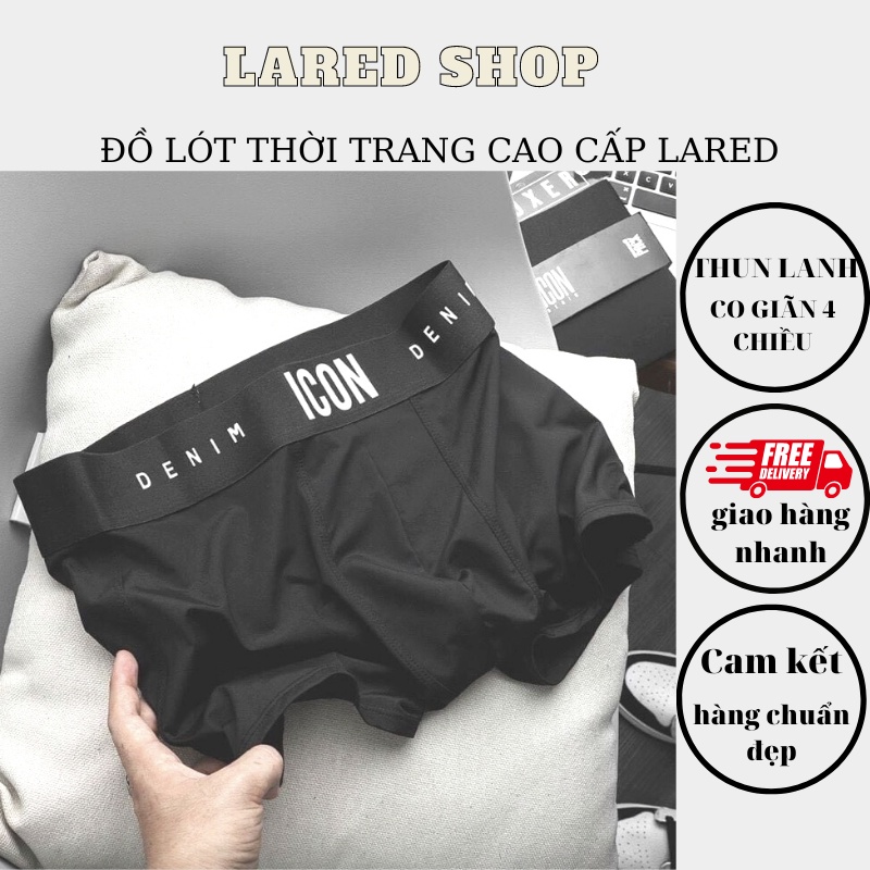 quần lót nam boxer icon thu lạnh, co giãn 4 chiều, thấm hút mồ hôi. Thời trang lared 01