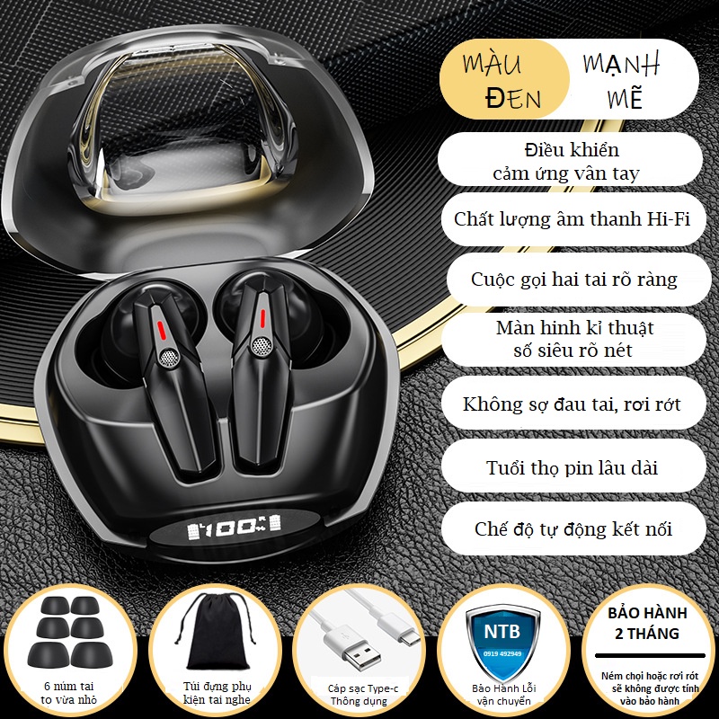 Tai Nghe Bluetooth Không Dây Nhét Tai TWS J09-Mang Không đau tai-Dễ thương nhỏ gọn xinh sắn