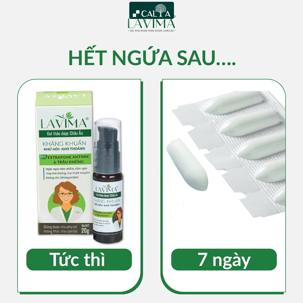 Gel Bôi Phụ Khoa LAVIMA Giảm Khí Hư, Nấm Ngứa, Lộ Tuyến, An Toàn Cho Mẹ Bầu, Sau Sinh 20g