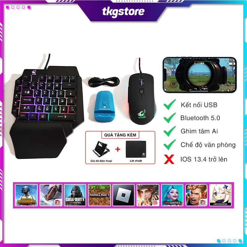 Combo bộ chuyển đổi game Meiying M24 và bàn phím chuột chơi game PUBG Mobile, Free Fire, CFM, Liên Quân