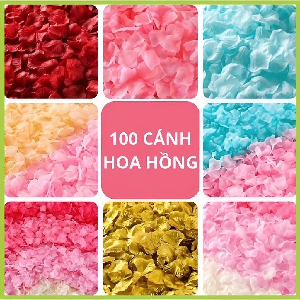 Set 100, 250 cánh hoa hồng lụa giả trang trí phòng tân cưới, tân hôn