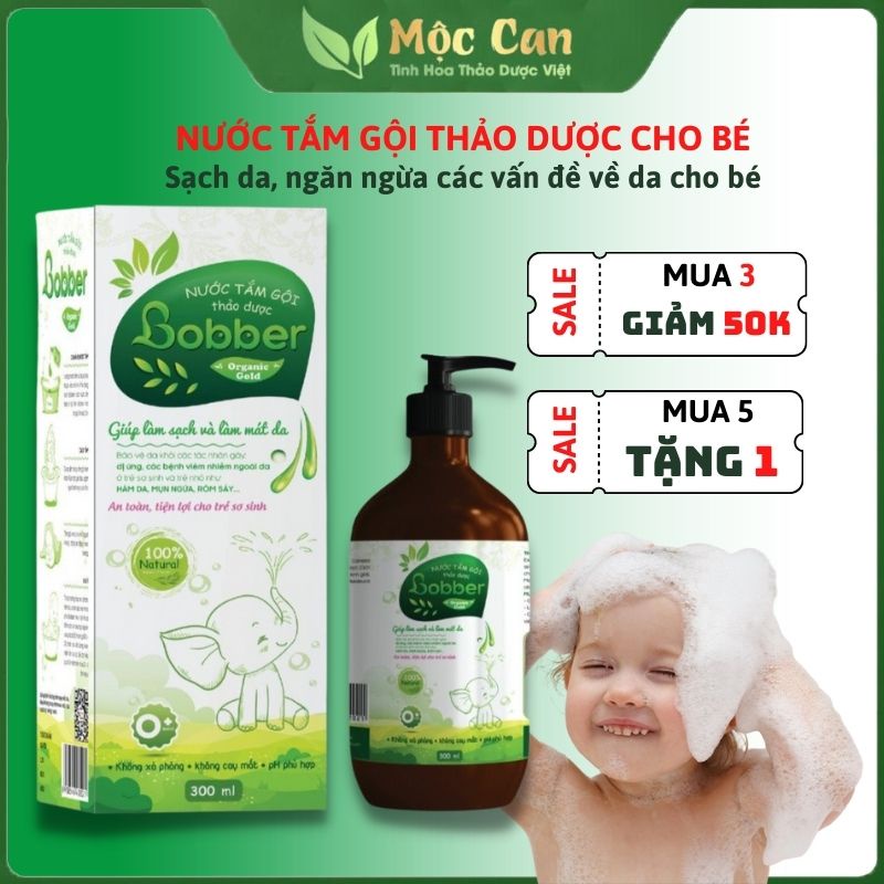 Nước Tắm Thảo Dược Bobber Cho Bé Giúp Ngăn Ngừa Và Giảm Các Vấn Đề Về Da - Chai 230ml