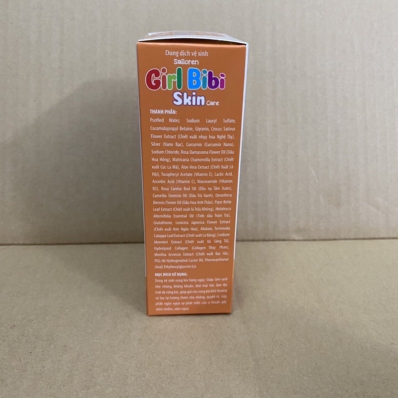 Dung dịch vệ sinh trẻ em dành cho bé gái từ 1 tuổi Salloren Girl BIBI SKIN Care chiết xuất từ tự nhiên an toàn cho bé