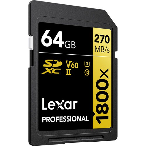 Thẻ nhớ Lexar SDXC Professional UHS-II 1800x V60 64GB 128GB 256GB, video HD 4K, tốc độ 280MB/s cho máy ảnh, máy quay