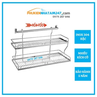 Kệ chén 2 tầng treo tường inox 304 phát đạt , rổ úp chén 2 tầng, giá để bát, kệ đựng bát dĩa