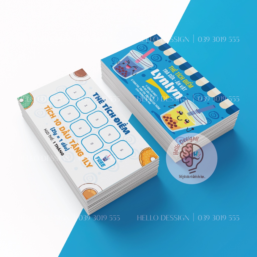 500 Thẻ Tích Điểm Cho Shop Quần Áo, Quán Ăn, Quán Trà Sữa Thiết Kế Theo Yêu Cầu