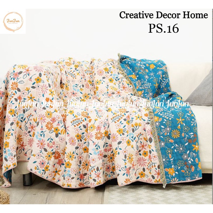 H13_Phủ Khăn Thảm Chăn Sofa Chất liệu Vải Xô Sợi Organic - Dòng cao cấp