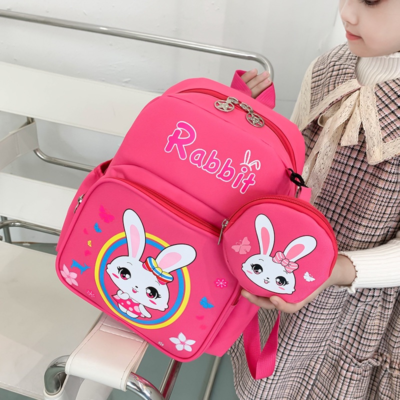 Ba Lô Chống Gù Siêu Nhẹ 2in1 Trẻ Em, Học Sinh Mẫu Giáo, Tiểu Học Hình Thú Dễ Thương, Balo Thỏ Kèm Ví 2023