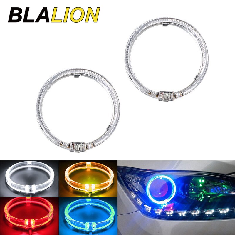 Set 2 vòng đèn pha BLALION LED COB hình tròn mắt thiên thần halo DRL chạy ban ngày 80mm 95mm dành cho xe hơi