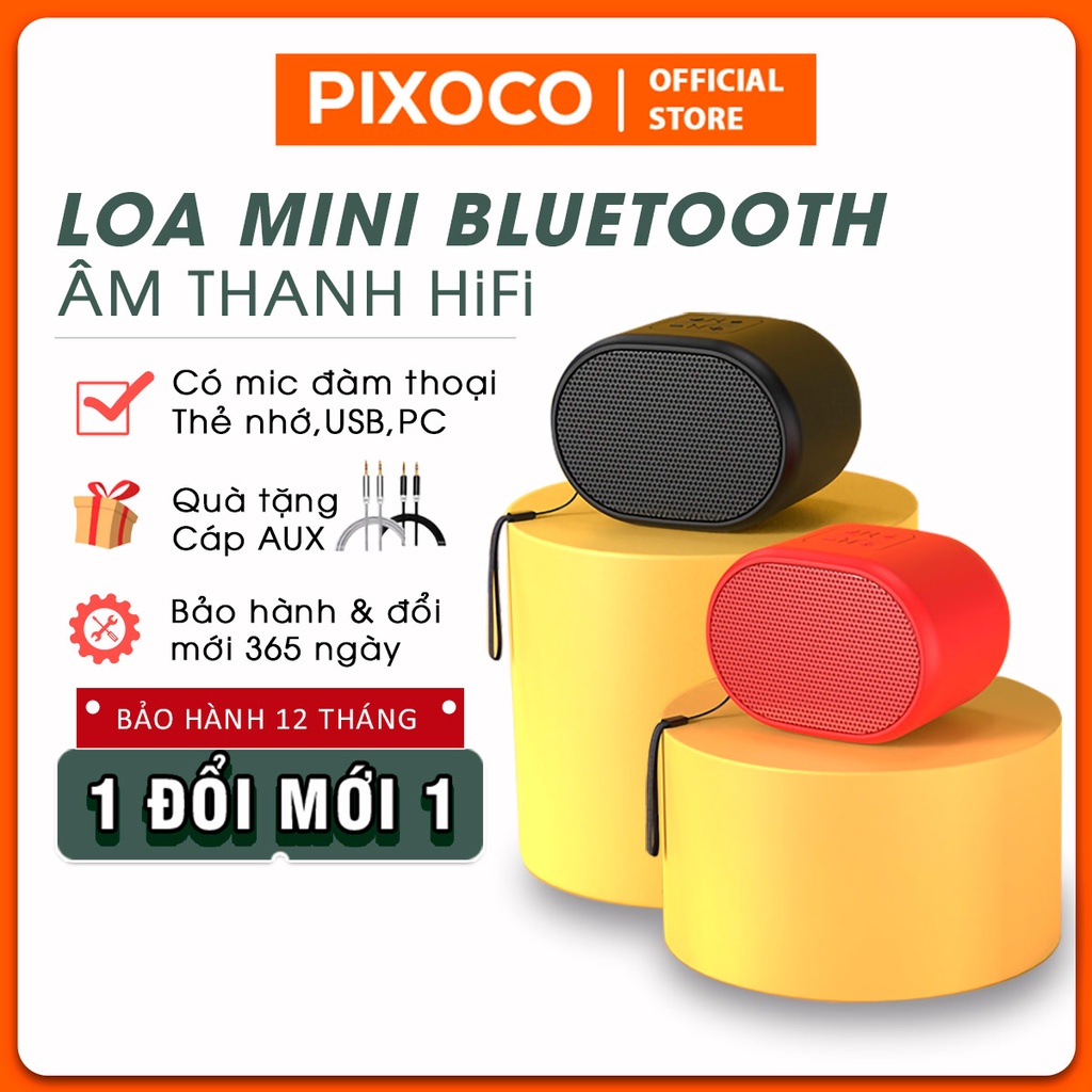 Loa mini PKD4 nghe nhạc bluetooth có mic đàm thoại, âm thanh hifi bass mạnh, kết nối cả laptop và pc