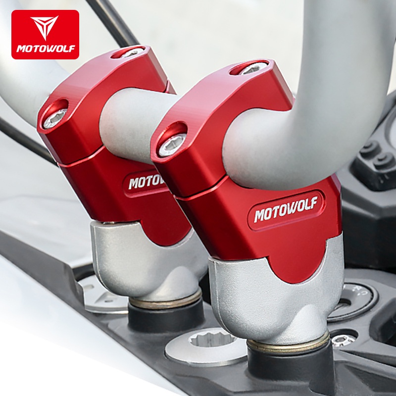 Gù Nâng Chéo Ghi Đông MOTOWOLF 22mm/28mm, Nâng Tay Lái Chống Mỏi Giá 1 Cặp