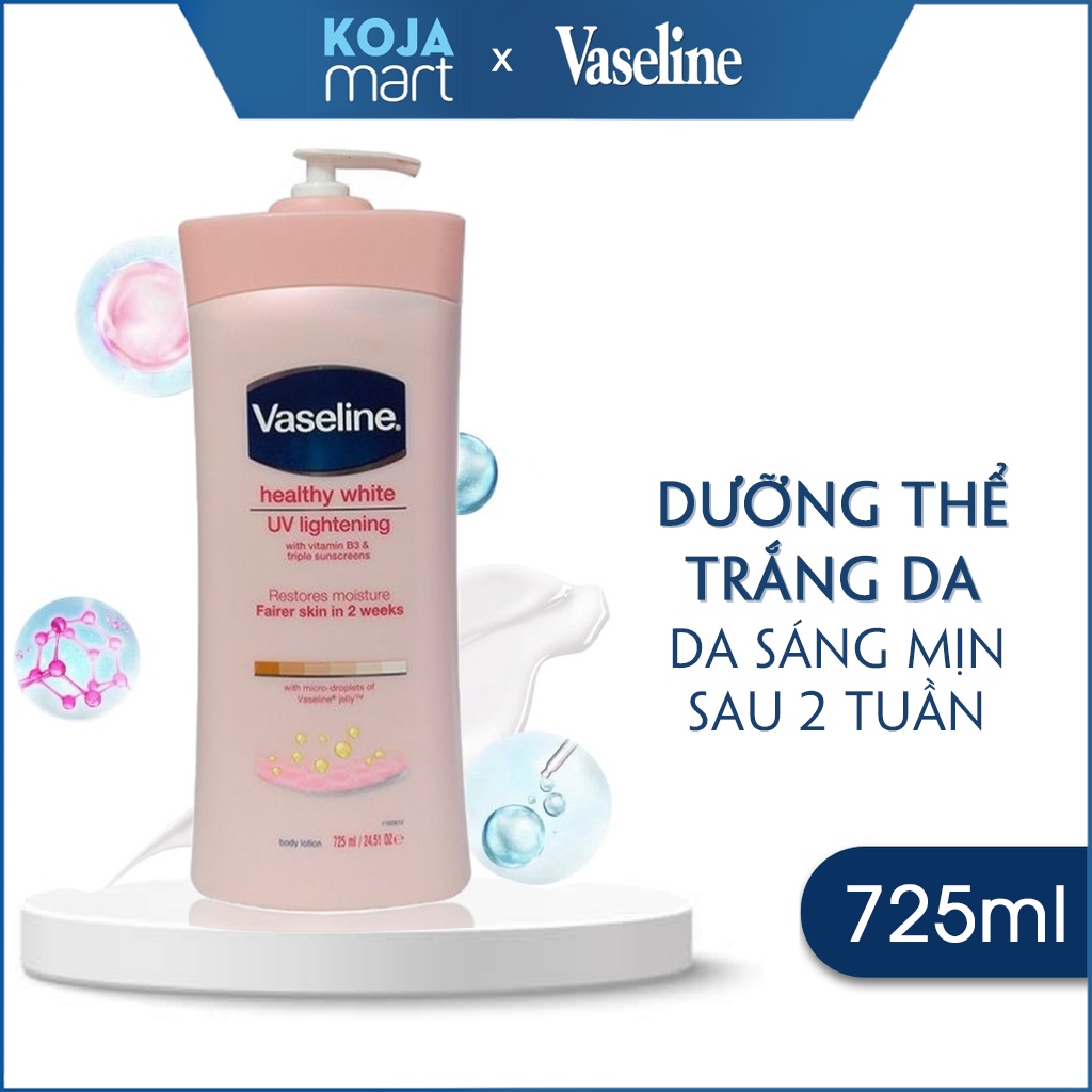 Sữa dưỡng thể Vaseline Healthy White UV Lightening Body Lotion 725ml