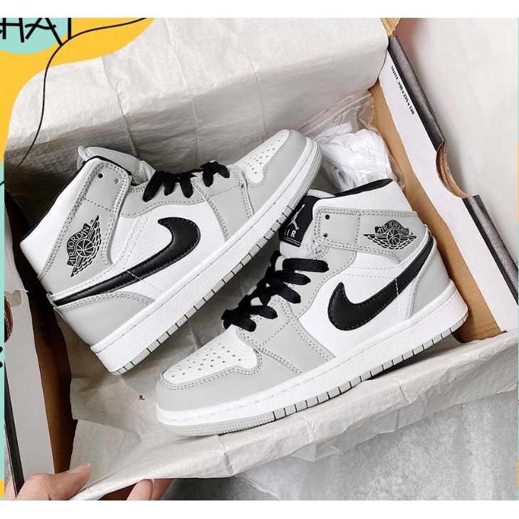 Giày JORDAN thế thao nam nữ 36-44 cao cổ màu xám snacker cao cấp full box