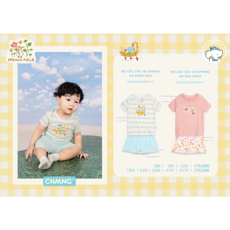 Chaang bộ cộc tay cúc vai cho bé Spring SS2023D02
