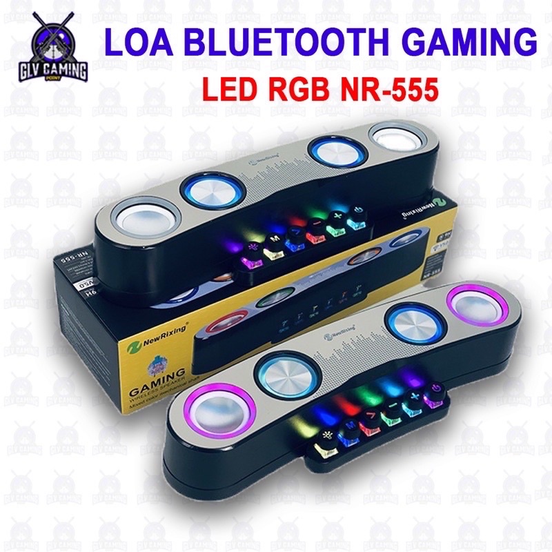 Loa Bluetooth NR-555 Âm Thanh Siêu Đỉnh Thiết Kế Đẹp Kết Hợp Đèn Led Theo Nhạc Bảo Hành 6 Tháng